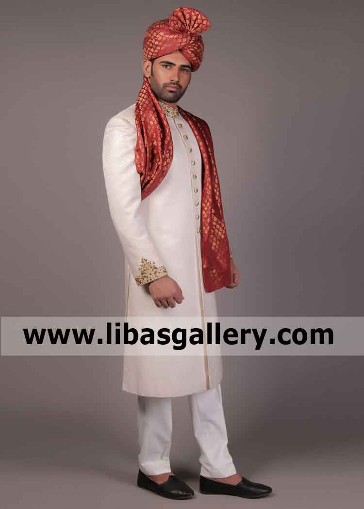 Luxury feeling self jamawar Gold hand embellished Groom Sherwani Jacket Denver Baltimore Houston USA Luxury feeling self jamawar Gold hand embellished Groom Sherwani Jacket Denver Baltimore Houston USA