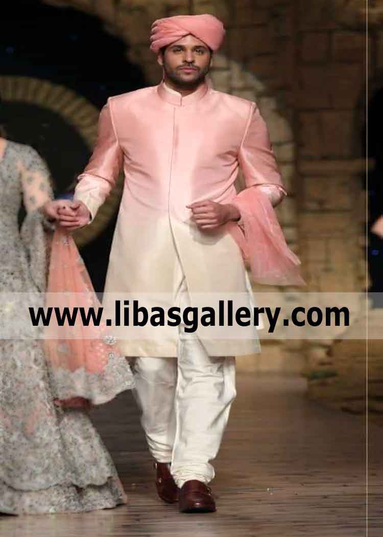 Pink blended sherwani simplicity and prosperity in wedding on stage South Africa North America United Kingdom Pink blended sherwani simplicity and prosperity in wedding on stage South Africa North America United Kingdom