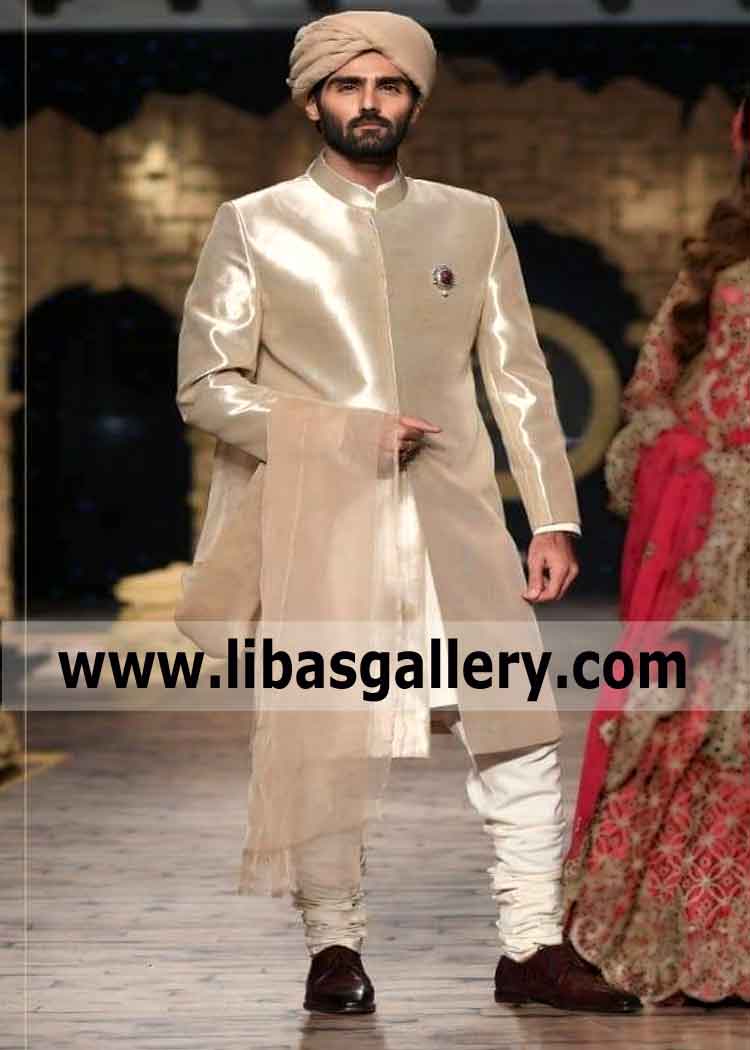 Banarsi Organza Groom Wedding Sherwani remain shine on your nikah barat day in traditional achkan Toronto Montreal Quebec Canada Banarsi Organza Groom Wedding Sherwani remain shine on your nikah barat day in traditional achkan Toronto Montreal Quebec Canada