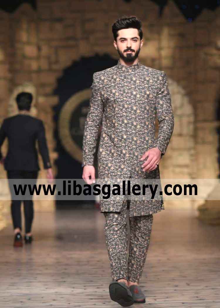 Walk like a true gentle man in embroidered sherwani coat on ramp UK USA Canada Dubai Australia Walk like a true gentle man in embroidered sherwani coat on ramp UK USA Canada Dubai Australia
