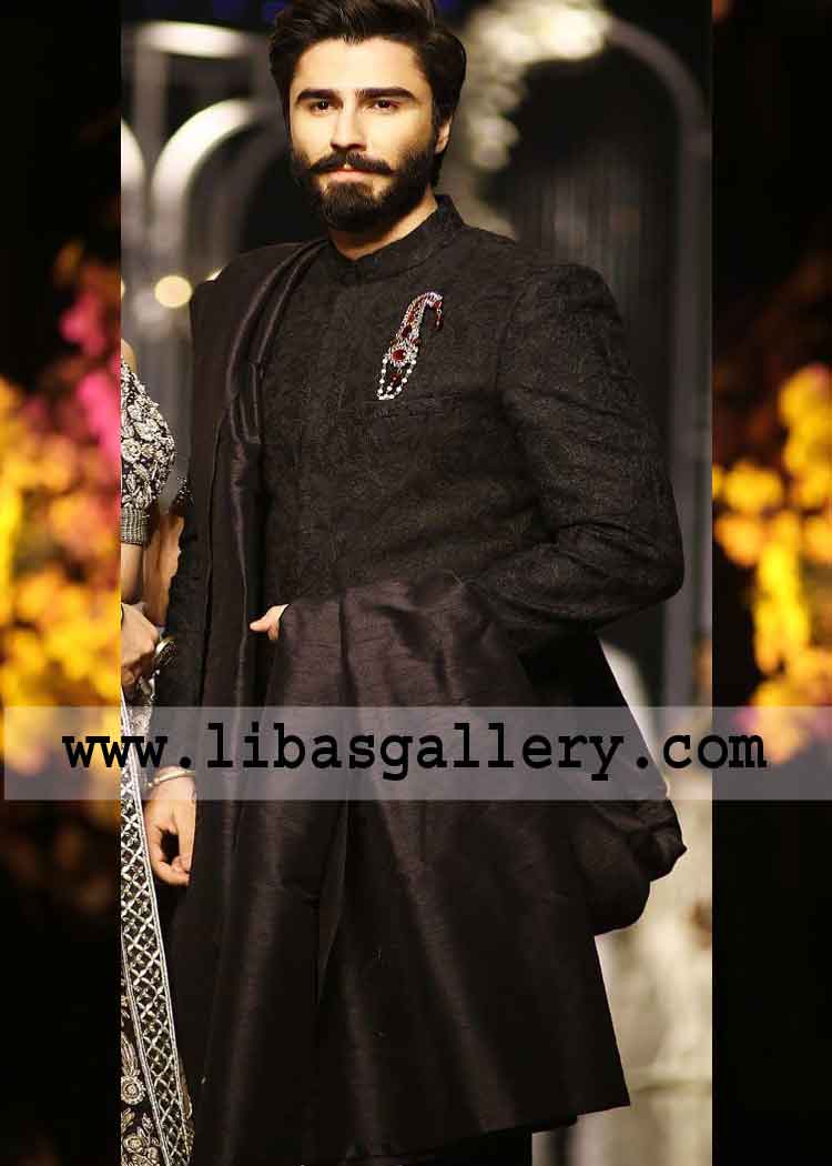 Black elegant wedding sherwani nabeel zuberi model wearing for nikah baratPakistan Bangladesh india Australia dubai Black elegant wedding sherwani nabeel zuberi model wearing for nikah baratPakistan Bangladesh india Australia dubai