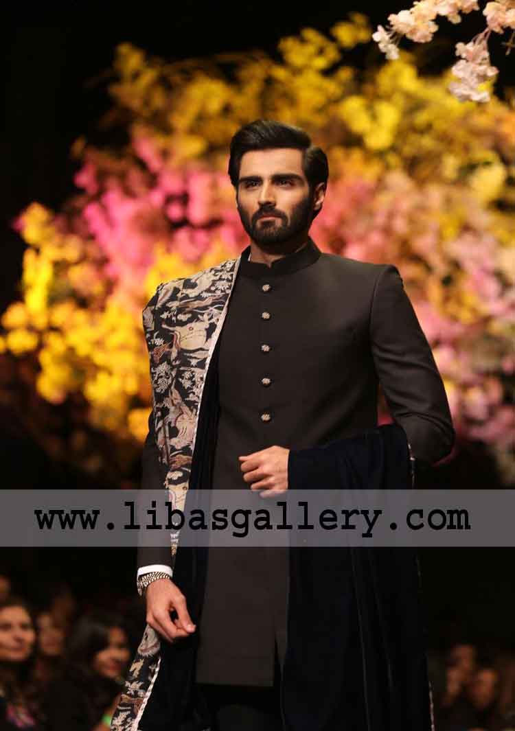 Short length plain traditional sherwani modern cuts with fancy buttons for business meeting and mehndi UK USA Canada Short length plain traditional sherwani modern cuts with fancy buttons for business meeting and mehndi UK USA Canada