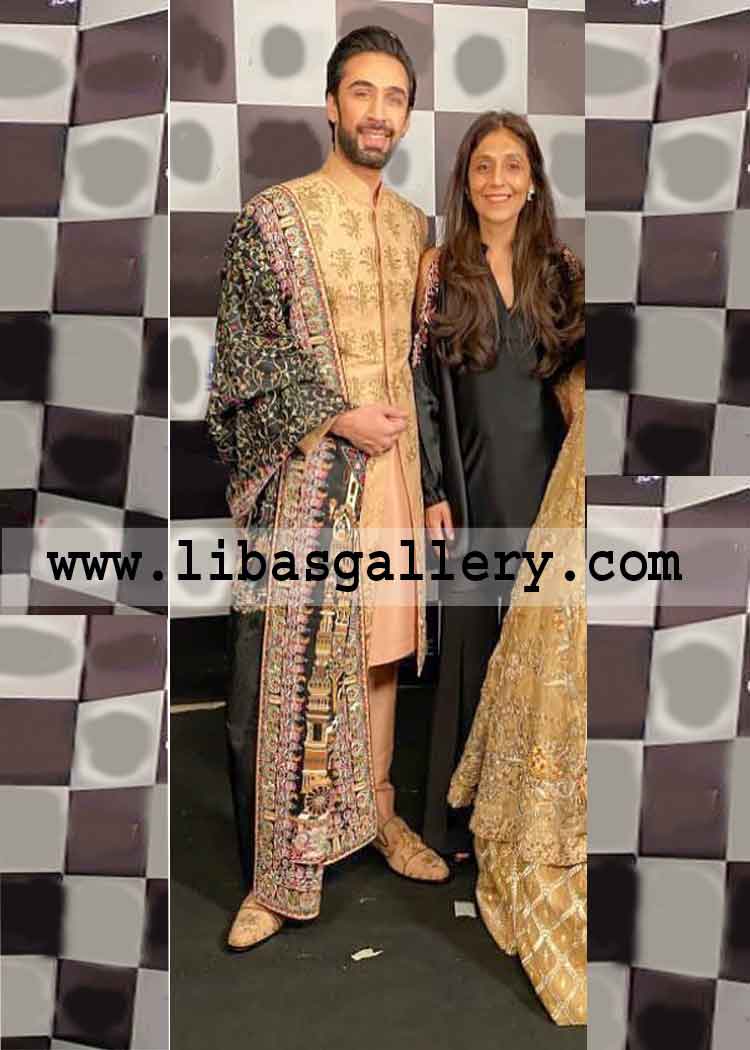 Embroidered groom wedding sherwani light shade front and sleeves long length uk usa canada australia new zealand Embroidered groom wedding sherwani light shade front and sleeves long length uk usa canada australia new zealand