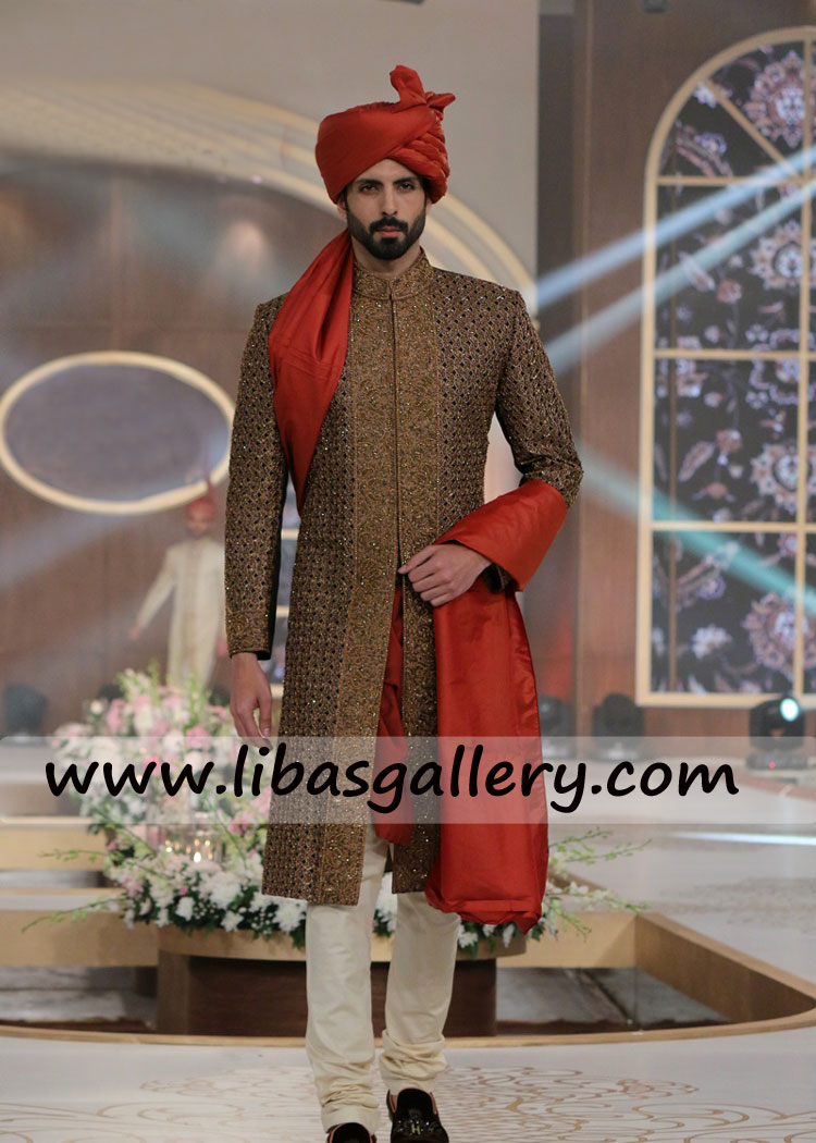 heavy embellished bandhgala sherwani suit for islamic groom to prepare for Nikah ceremony buy online sheffield nottingham UK heavy embellished bandhgala sherwani suit for islamic groom to prepare for Nikah ceremony buy online sheffield nottingham UK