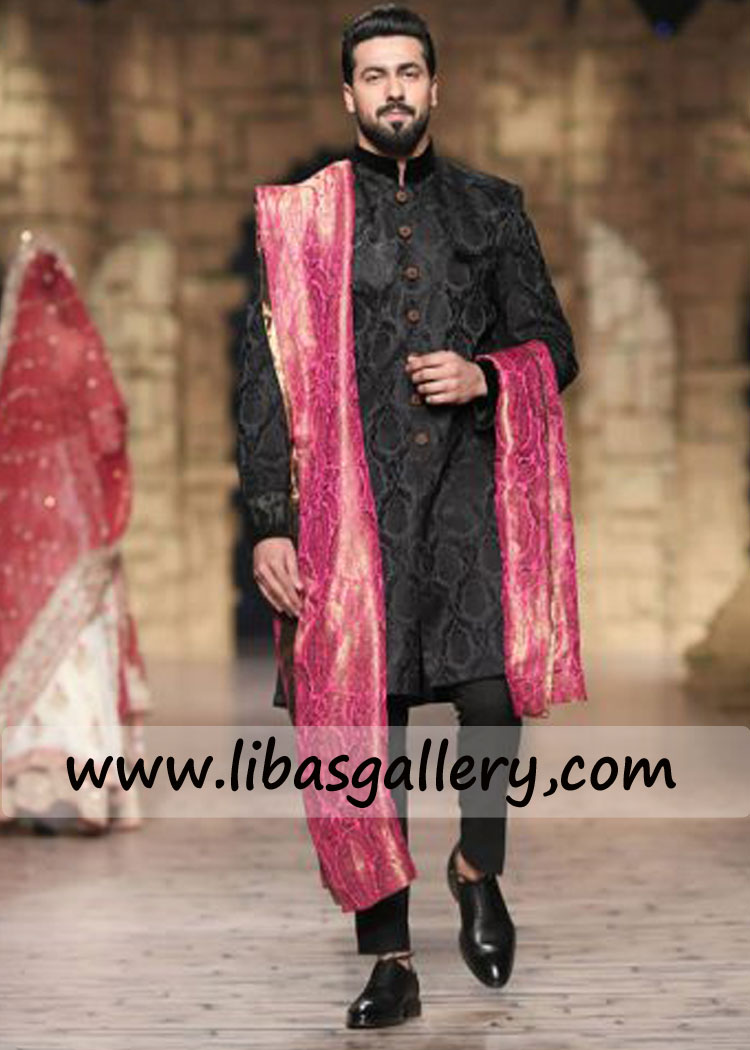 black sherwani upper knee length for fried wedding and gathering function order online wedding sherwani deisgn UK USA Canada black sherwani upper knee length for fried wedding and gathering function order online wedding sherwani deisgn UK USA Canada