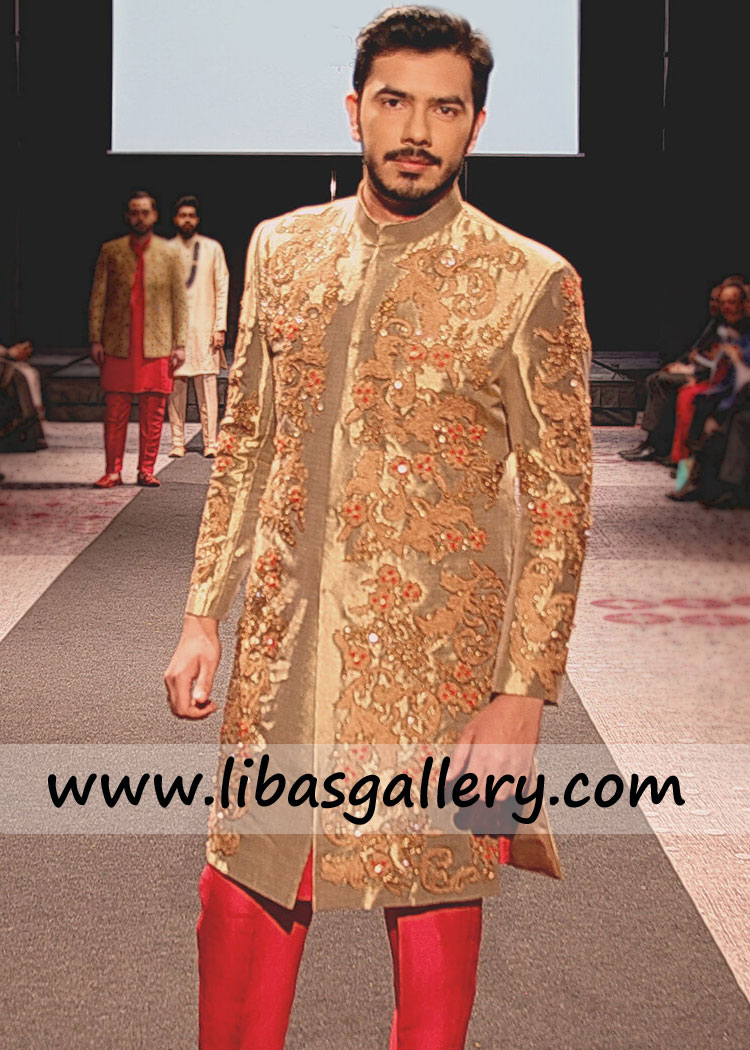 shop online sherwani custom made Pakistani and Indian design gold handcraft for summer wedding Perth Sydney Australia shop online sherwani custom made Pakistani and Indian design gold handcraft for summer wedding Perth Sydney Australia