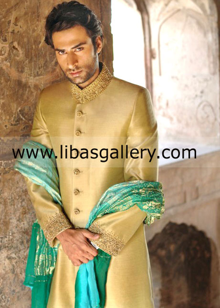 groom doing shoot before nikah barat in collar and cuff embellished raw silk wedding sherwani leeds glasgow UK groom doing shoot before nikah barat in collar and cuff embellished raw silk wedding sherwani leeds glasgow UK