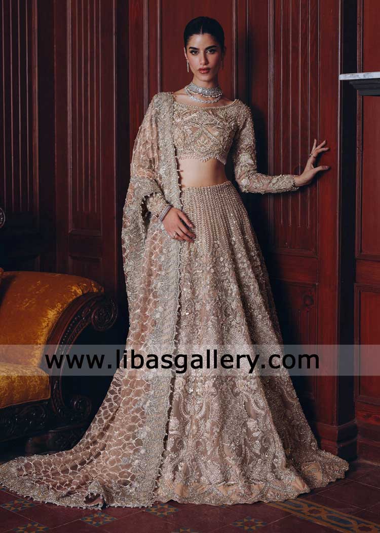 Royal Bridal Dress Lehenga Choli and Dupatta with Hand embellishment latest style premium bridal wear Indian Style UK USA Canada Qatar Australia