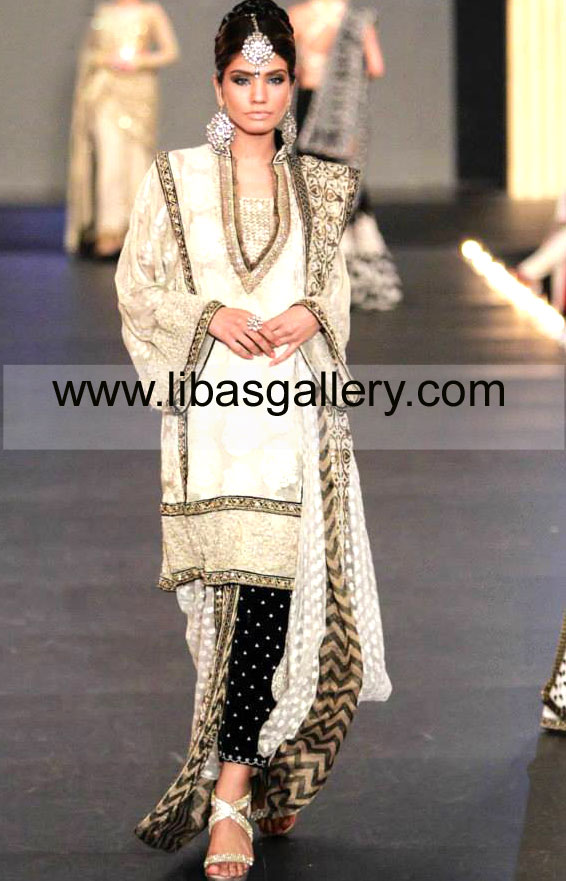 Sana Safinaz, Sana Safinaz Admirable Special Occasion Dresses, Sana Safinaz Sophisticated and Elegant Collection at PFDC LOreal Paris Bridal Week 2013 Lehengas, Sharara, Gharara in Houston, Sugarland, Texas