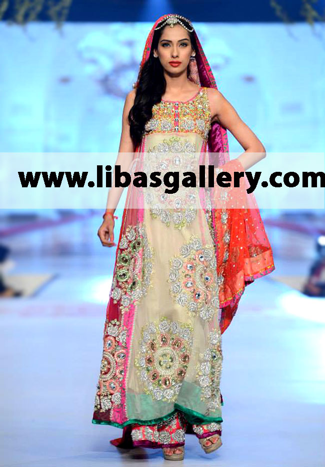 SOMAL HALEPOTO Pakistani Designer Bridal Dresses, Evening Wear Bridal Couture Week 2014 PFDC Sunsilk Fashion Week Karachi 2014 Engagement Party Designer Outfits for Special Occasions Shop Online