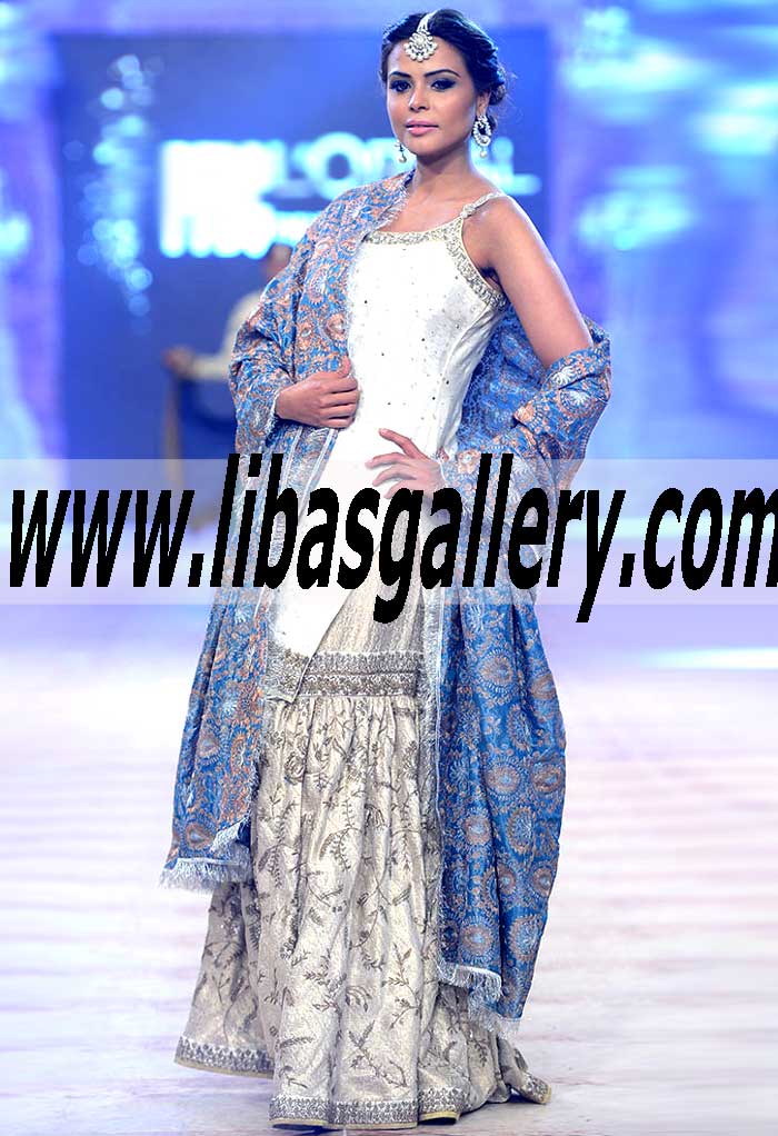 Nida Azwer PFDC L`Oreal Paris Bridal Week 2014 latest arrivals! Nida Azwer New Special Occasions women`s clothing, Pakistan Gharara Arlington Texas US Special Occasions
