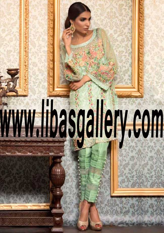 Embroidered Party Dresses Elmont New York NY US Annus Abrar Embellished Bridesmaid Dress For Evening And Formal Occasions