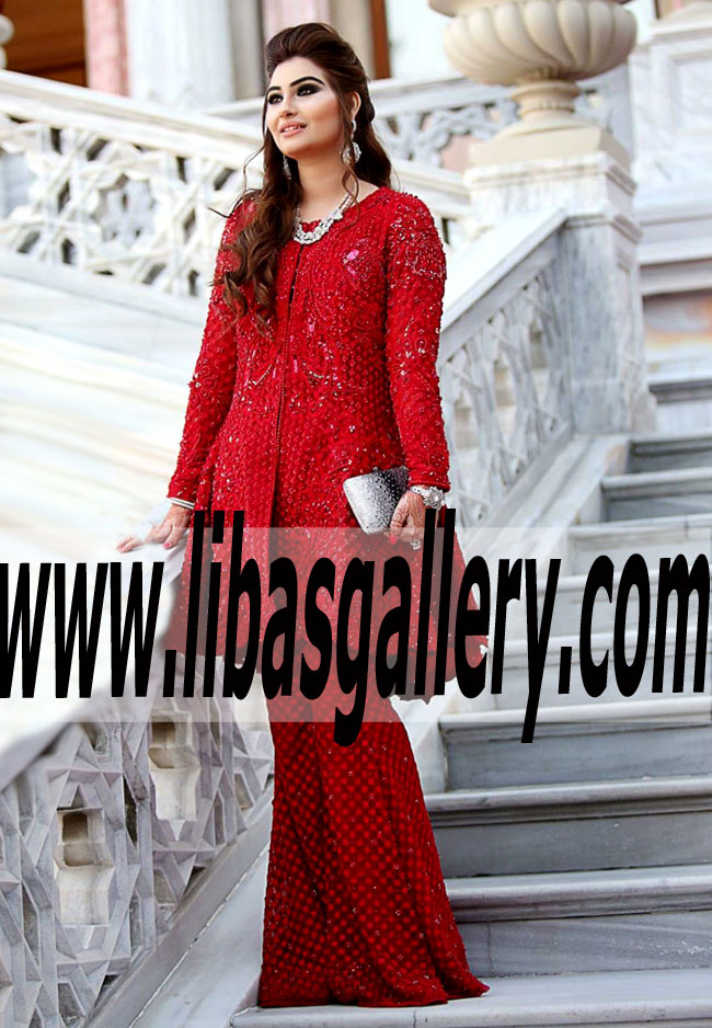 faraz manan red suit