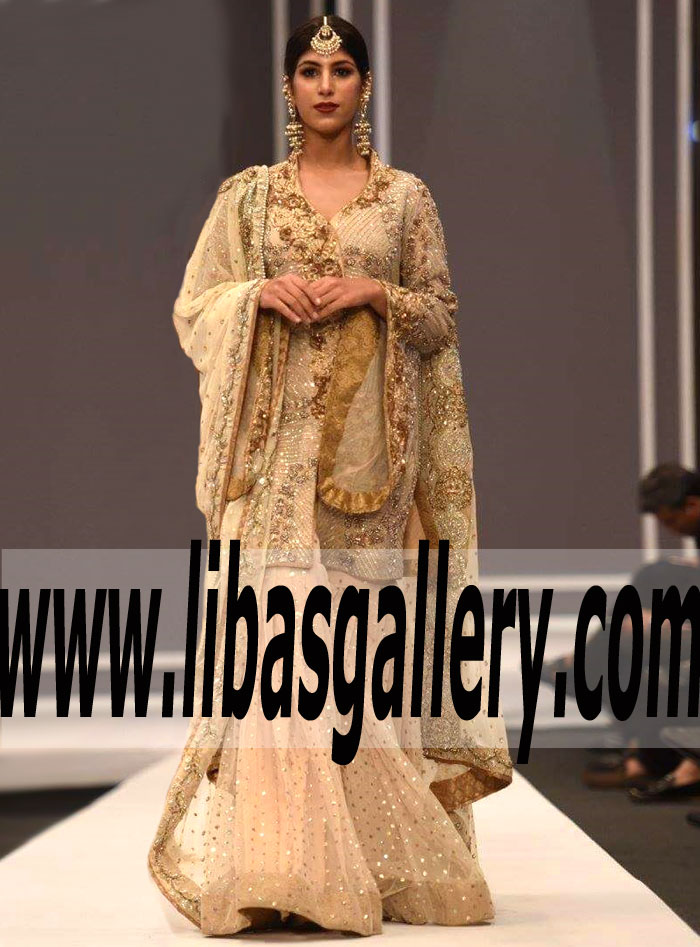 Mona Imran Wedding Sharara Styles, Mona Imran Bridal Sharara Designs 2017 for Special Occasions Jackson Heights New York