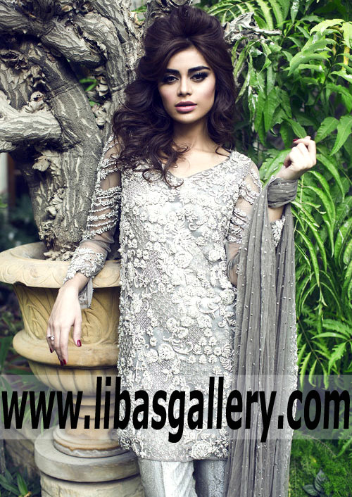 Pakistani Designer Mina Hasan Party Wear Trouser Suit Occasional Dresses Lilburn Atlanta GA USA Engagement Wedding and Formal Events