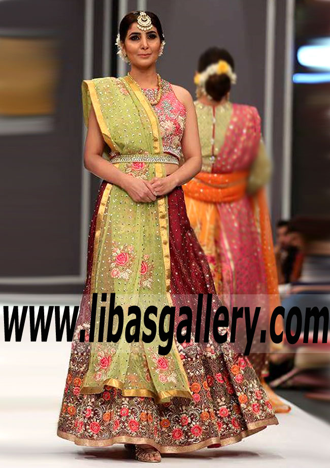 Traditional Wedding Dresses with Lehenga and heavy Choli Deepak Perwani Wedding Dresses Collection Designer Deepak Perwani Wedding Dresses UK USA Canada