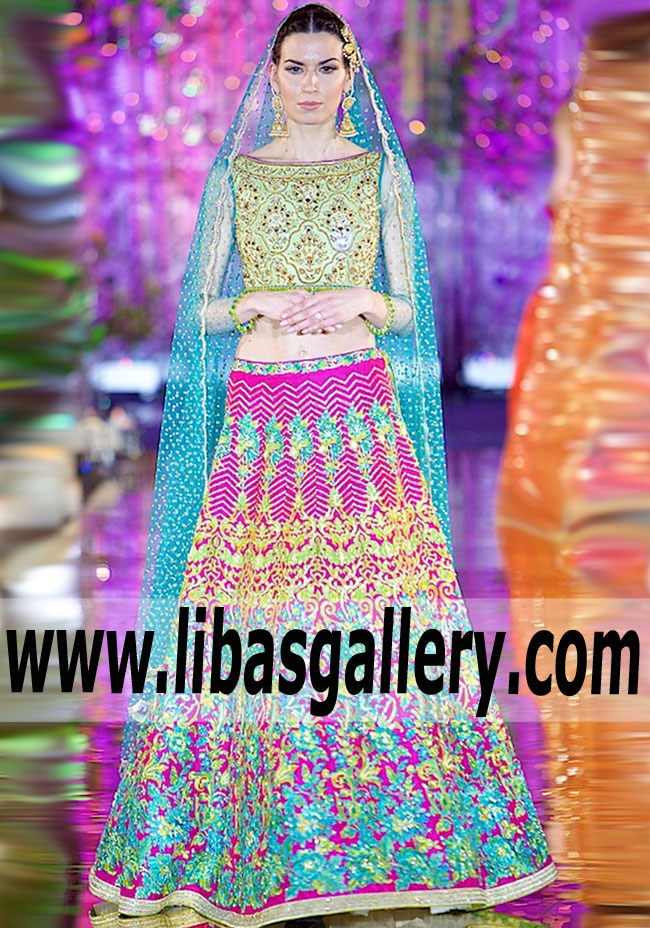 Stylish Red-Violet Lehenga Pakistani Bridal Dresses Jersey City New Jersey NJ USA Nomi Ansari Bridal Dresses with Price