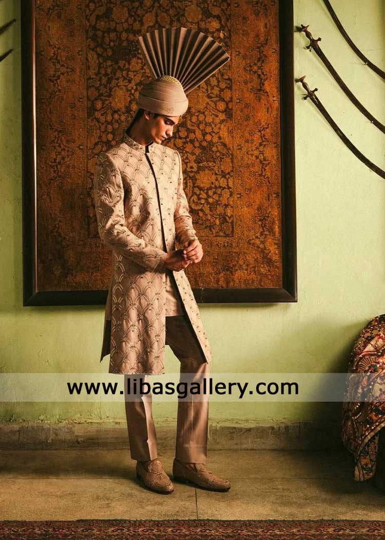 gold brown Groom Sherwani for Nikah barat with hand embroidery-Wedding Sherwani with Inner and Kulla UK USA Canada gold brown Groom Sherwani for Nikah barat with hand embroidery-Wedding Sherwani with Inner and Kulla UK USA Canada