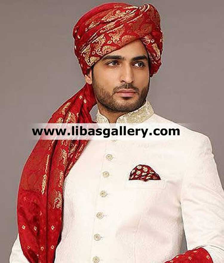 red banarsi gharara
