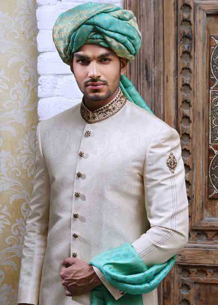 sea green jamawar wedding turban for nikah barat event with long tail made on cap france germany saudi arabia uae sea green jamawar wedding turban for nikah barat event with long tail made on cap france germany saudi arabia uae