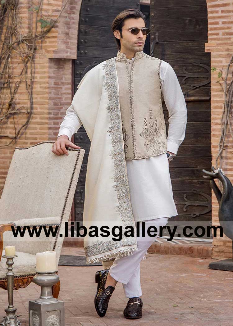 Premium Ivory Nehru Jacket Swarovski Crystal Hand Embroidered for Wedding and Occasion made by High Quality Raw silk Fabric Irvine Chula Vista Fremont USA Premium Ivory Nehru Jacket Swarovski Crystal Hand Embroidered for Wedding and Occasion made by High Quality Raw silk Fabric Irvine Chula Vista Fremont USA