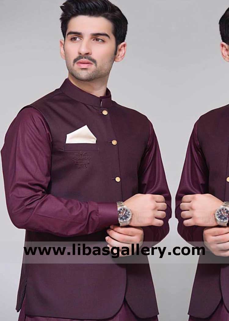 burgundy shade fast delivery gents vest for eid muneeb butt modeling events occasion simple vest with matching kurta pajama new zealand dubai norway
