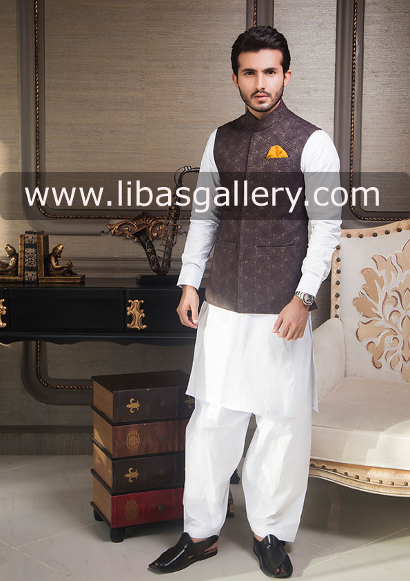 White Shalwar Kameez With Waistcoat | tunersread.com