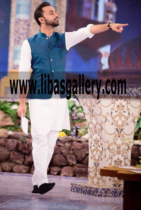 Pakistani Indian Men Bespoke Waist coat for Wedding and Occasion